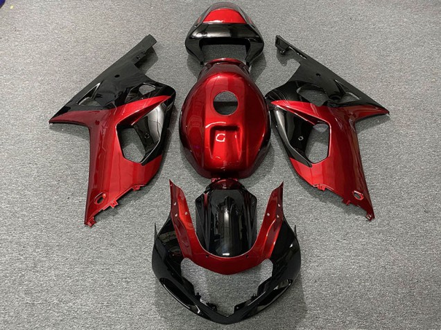 Aftermarket 2001-2003 Gloss Red and Black Suzuki GSXR 600-750 Motorcycle Fairings Aftermarket 2001-2003 Gloss Red and Black Suzuki GSXR 600-750 Motorcycle Fairings