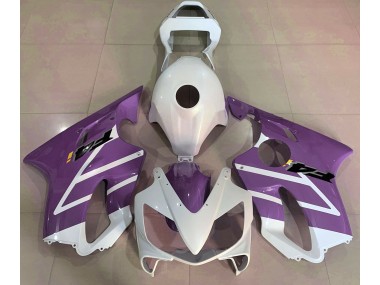 Aftermarket 2001-2003 Gloss White and Purple Honda CBR600 F4i Motorcycle Fairings