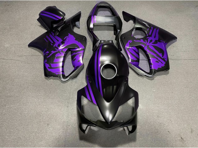Aftermarket 2001-2003 Matte Black & Purple Skull Honda CBR600 F4i Motorcycle Fairings Aftermarket 2001-2003 Matte Black & Purple Skull Honda CBR600 F4i Motorcycle Fairings