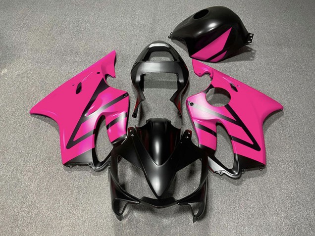 Aftermarket 2001-2003 Matte Black and Pink Honda CBR600 F4i Motorcycle Fairings