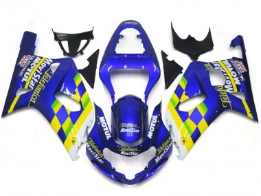 Aftermarket 2001-2003 MoviStar Blue Gloss Suzuki GSXR 600-750 Motorcycle Fairings