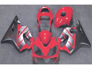 Aftermarket 2001-2003 Red and Matte Silver Honda CBR600 F4i Motorcycle Fairings