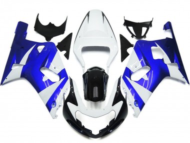 Aftermarket 2001-2003 Vibrant Blue and White OEM Style Suzuki GSXR 600-750 Motorcycle Fairings