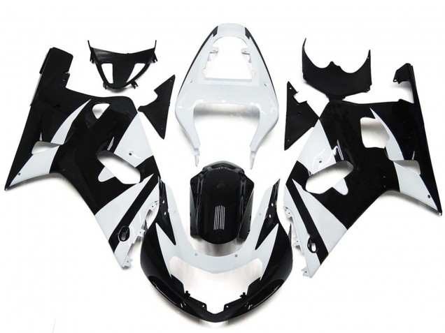 Aftermarket 2001-2003 White and Black Style OEM Suzuki GSXR 600-750 Motorcycle Fairings Aftermarket 2001-2003 White and Black Style OEM Suzuki GSXR 600-750 Motorcycle Fairings