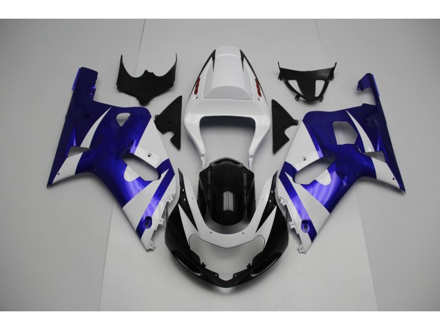 Aftermarket 2001-2003 White and Blue Suzuki GSXR 600-750 Motorcycle Fairings Aftermarket 2001-2003 White and Blue Suzuki GSXR 600-750 Motorcycle Fairings