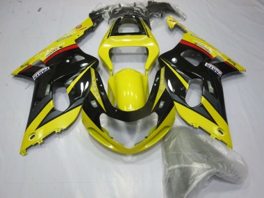 Aftermarket 2001-2003 Yellow Black and Grey Suzuki GSXR 600-750 Motorcycle Fairings