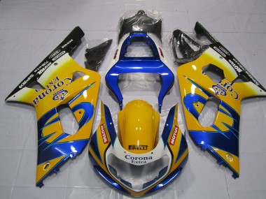 Aftermarket 2001-2003 Yellow Corona Suzuki GSXR 600-750 Motorcycle Fairings