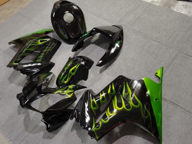Aftermarket 2002-2012 Green Flame Honda VFR800 Motorcycle Fairings Aftermarket 2002-2012 Green Flame Honda VFR800 Motorcycle Fairings
