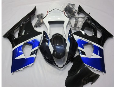 Aftermarket 2003-2004 Black Blue and White Suzuki GSXR 1000 Motorcycle Fairings