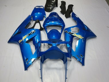Aftermarket 2003-2004 Blue Ninja Kawasaki ZX6R Motorcycle Fairings