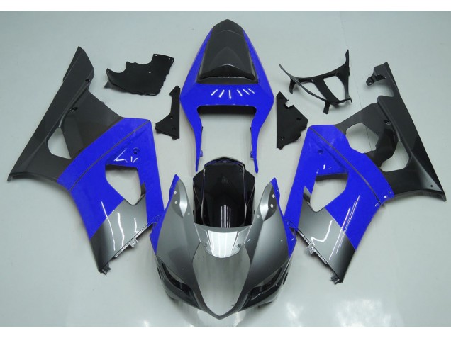 Aftermarket 2003-2004 Blue Silver and Black Suzuki GSXR 1000 Motorcycle Fairings Aftermarket 2003-2004 Blue Silver and Black Suzuki GSXR 1000 Motorcycle Fairings