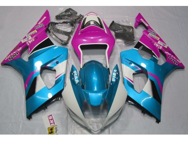 Aftermarket 2003-2004 Gloss Blue and Pink Suzuki GSXR 1000 Motorcycle Fairings