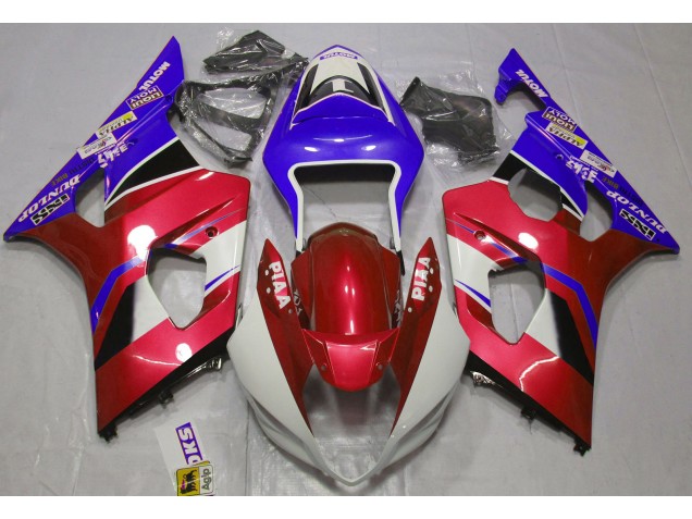 Aftermarket 2003-2004 Gloss Candy Red and Blue Suzuki GSXR 1000 Motorcycle Fairings Aftermarket 2003-2004 Gloss Candy Red and Blue Suzuki GSXR 1000 Motorcycle Fairings