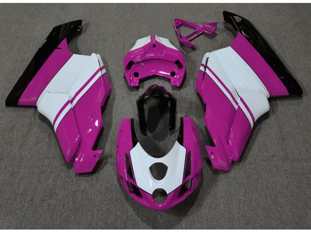 Aftermarket 2003-2004 Gloss Pink & White Ducati 749 999 Motorcycle Fairings Aftermarket 2003-2004 Gloss Pink & White Ducati 749 999 Motorcycle Fairings
