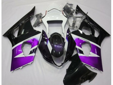 Aftermarket 2003-2004 Gloss Purple and White Suzuki GSXR 1000 Motorcycle Fairings