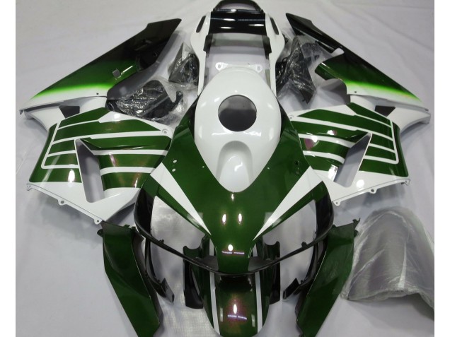 Aftermarket 2003-2004 Gloss White & Green Fade Honda CBR600RR Motorcycle Fairings Aftermarket 2003-2004 Gloss White & Green Fade Honda CBR600RR Motorcycle Fairings