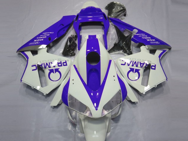 Aftermarket 2003-2004 Gloss White and Blue PRAMAC Honda CBR600RR Motorcycle Fairings Aftermarket 2003-2004 Gloss White and Blue PRAMAC Honda CBR600RR Motorcycle Fairings