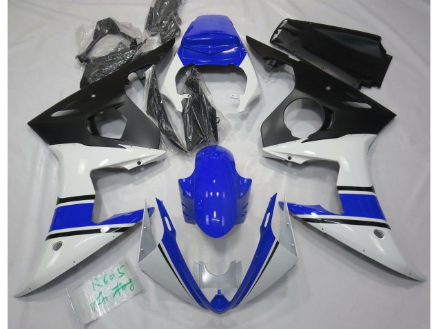 Aftermarket 2003-2005 Gloss White and Blue Yamaha R6 Motorcycle Fairings Aftermarket 2003-2005 Gloss White and Blue Yamaha R6 Motorcycle Fairings