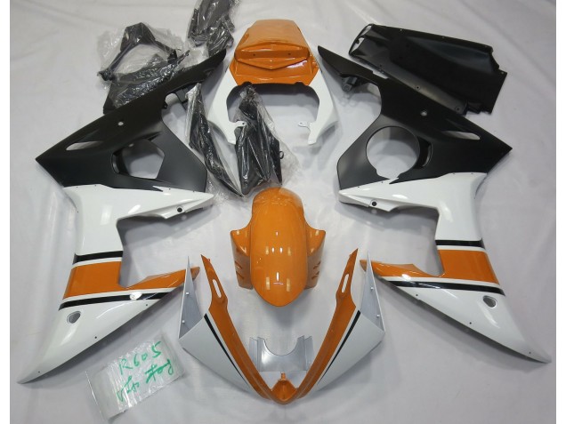 Aftermarket 2003-2005 Gloss White and Orange Yamaha R6 Motorcycle Fairings Aftermarket 2003-2005 Gloss White and Orange Yamaha R6 Motorcycle Fairings