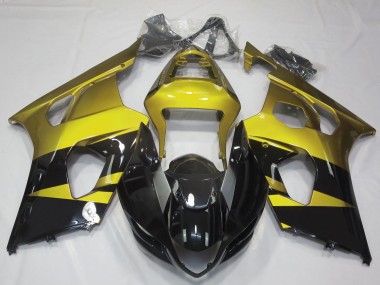 Aftermarket 2003-2004 Gloss Yellow & Black Suzuki GSXR 1000 Motorcycle Fairings