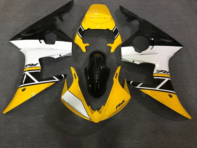 Aftermarket 2003-2005 Gloss Yellow & White Yamaha R6 Motorcycle Fairings Aftermarket 2003-2005 Gloss Yellow & White Yamaha R6 Motorcycle Fairings
