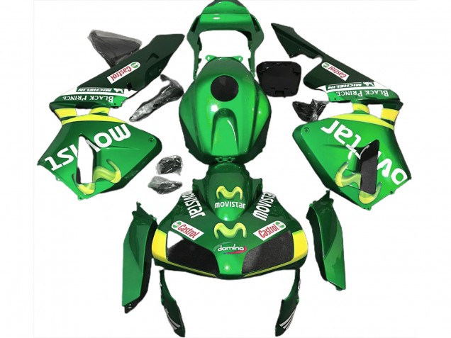 Aftermarket 2003-2004 Green Movistar Honda CBR600RR Motorcycle Fairings Aftermarket 2003-2004 Green Movistar Honda CBR600RR Motorcycle Fairings