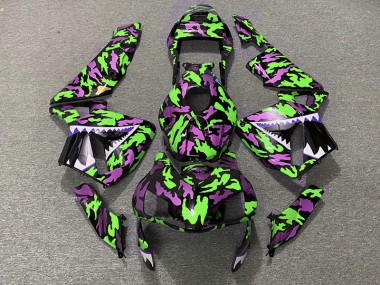 Aftermarket 2003-2004 Green and Pink Camo Honda CBR600RR Motorcycle Fairings
