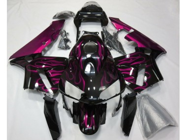 Aftermarket 2003-2004 Hot Pink Flames Honda CBR600RR Motorcycle Fairings