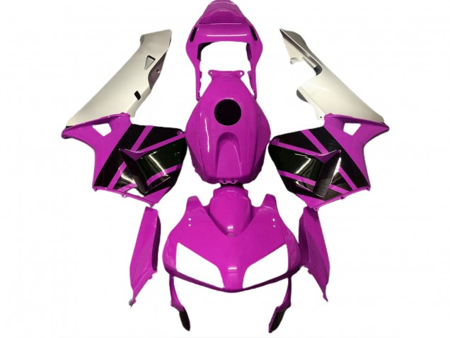 Aftermarket 2003-2004 Hot Pink & Matte Silver Honda CBR600RR Motorcycle Fairings Aftermarket 2003-2004 Hot Pink & Matte Silver Honda CBR600RR Motorcycle Fairings