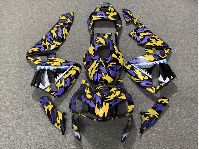 Aftermarket 2003-2004 Purple and Yellow Camo Honda CBR600RR Motorcycle Fairings Aftermarket 2003-2004 Purple and Yellow Camo Honda CBR600RR Motorcycle Fairings