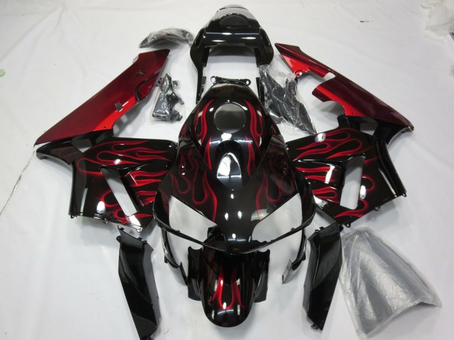 Aftermarket 2003-2004 Red Flame Honda CBR600RR Motorcycle Fairings Aftermarket 2003-2004 Red Flame Honda CBR600RR Motorcycle Fairings