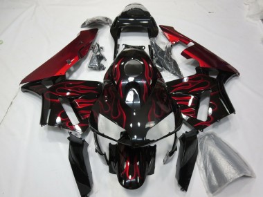 Aftermarket 2003-2004 Red Flame Honda CBR600RR Motorcycle Fairings