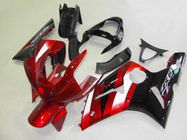 Aftermarket 2003-2004 Red and Black Kawasaki ZX6R Motorcycle Fairings Aftermarket 2003-2004 Red and Black Kawasaki ZX6R Motorcycle Fairings