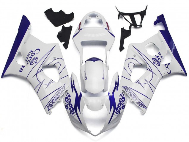 Aftermarket 2003-2004 White Corona Custom Style Suzuki GSXR 1000 Motorcycle Fairings Aftermarket 2003-2004 White Corona Custom Style Suzuki GSXR 1000 Motorcycle Fairings