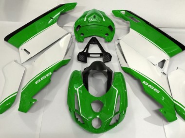 Aftermarket 2003-2004 White Green and Black Ducati 749 999 Motorcycle Fairings