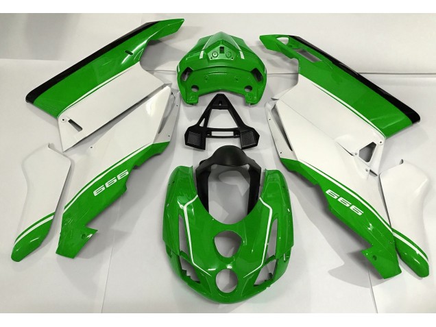 Aftermarket 2003-2004 White Green and Black Ducati 749 999 Motorcycle Fairings