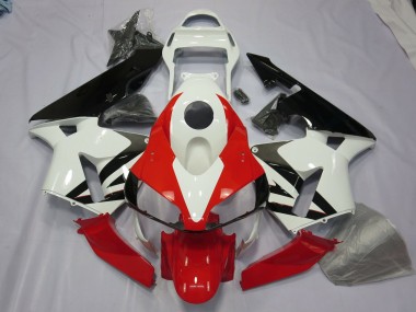 Aftermarket 2003-2004 White Red and Black Honda CBR600RR Motorcycle Fairings