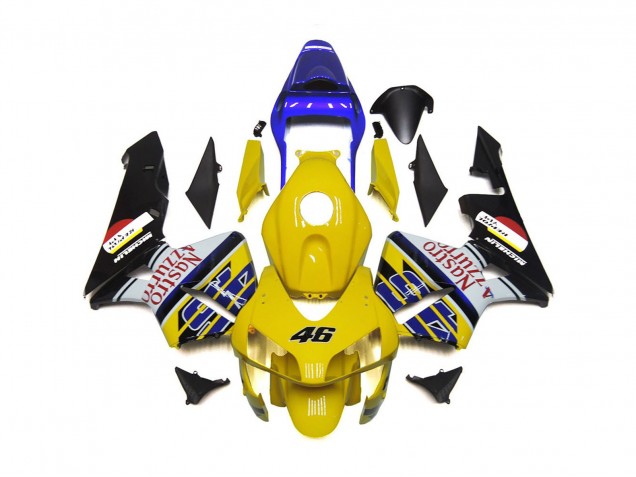 Aftermarket 2003-2004 Yellow Nastro Azzurro 46 Honda CBR600RR Motorcycle Fairings Aftermarket 2003-2004 Yellow Nastro Azzurro 46 Honda CBR600RR Motorcycle Fairings