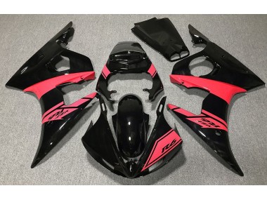 Aftermarket 2003-2005 Gloss Black and Red Yamaha R6 Fairings
