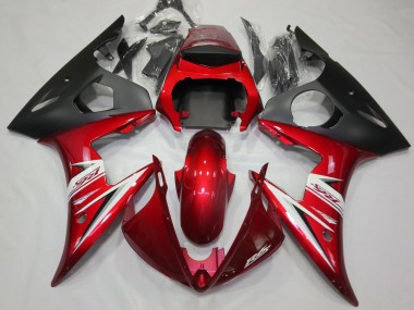 Aftermarket 2003-2005 Red & White Yamaha R6 Motorcycle Fairings