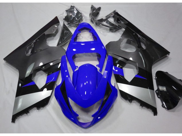 Aftermarket 2004-2005 Blue and Silver Suzuki GSXR 600-750 Motorcycle Fairings Aftermarket 2004-2005 Blue and Silver Suzuki GSXR 600-750 Motorcycle Fairings