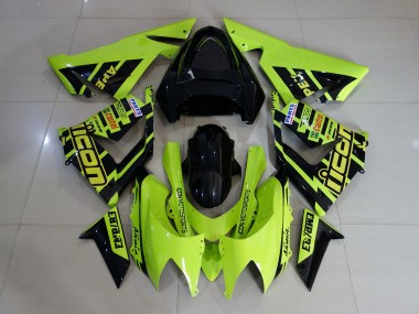 Aftermarket 2004-2005 Custom High Viz Yellow Kawasaki ZX10R Motorcycle Fairings