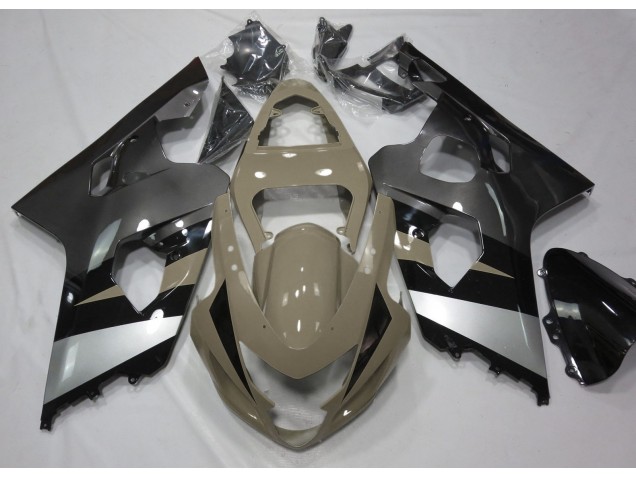 Aftermarket 2004-2005 Desert Tan and Silver Suzuki GSXR 600-750 Motorcycle Fairings Aftermarket 2004-2005 Desert Tan and Silver Suzuki GSXR 600-750 Motorcycle Fairings