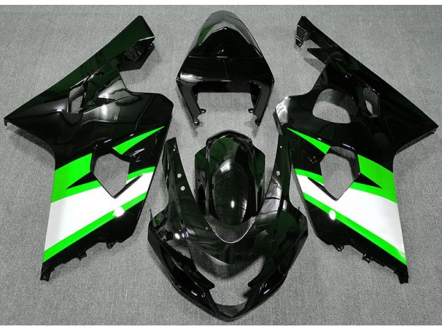 Aftermarket 2004-2005 Gloss Black & Green Suzuki GSXR 600-750 Motorcycle Fairings Aftermarket 2004-2005 Gloss Black & Green Suzuki GSXR 600-750 Motorcycle Fairings