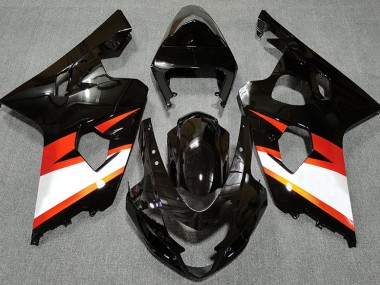 Aftermarket 2004-2005 Gloss Black & Orange Suzuki GSXR 600-750 Motorcycle Fairings