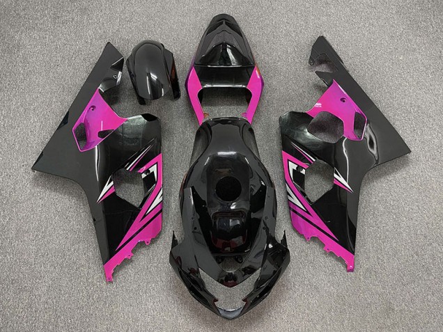 Aftermarket 2004-2005 Gloss Black and Pink Suzuki GSXR 600-750 Motorcycle Fairings Aftermarket 2004-2005 Gloss Black and Pink Suzuki GSXR 600-750 Motorcycle Fairings