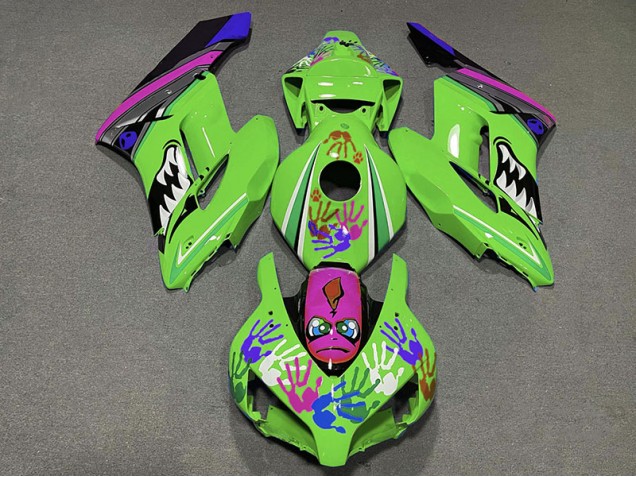 Aftermarket 2004-2005 Green and Purple Shark Honda CBR1000RR Motorcycle Fairings Aftermarket 2004-2005 Green and Purple Shark Honda CBR1000RR Motorcycle Fairings