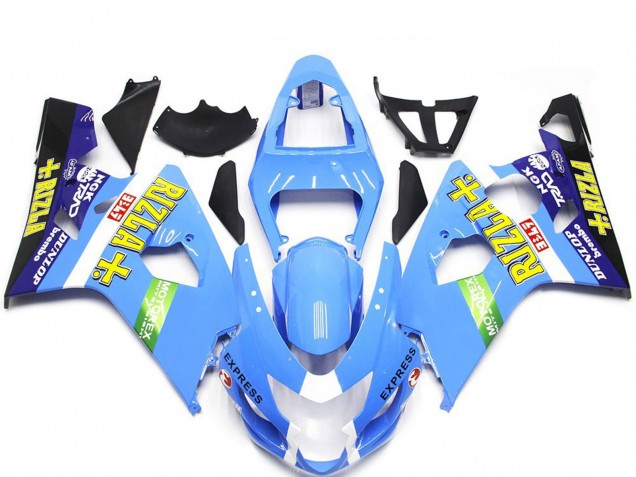 Aftermarket 2004-2005 Light Blue Rizla Style Suzuki GSXR 600-750 Motorcycle Fairings Aftermarket 2004-2005 Light Blue Rizla Style Suzuki GSXR 600-750 Motorcycle Fairings