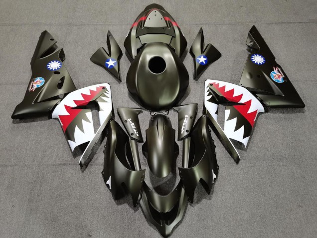 Aftermarket 2004-2005 Military Green Shark Kawasaki ZX10R Motorcycle Fairings Aftermarket 2004-2005 Military Green Shark Kawasaki ZX10R Motorcycle Fairings