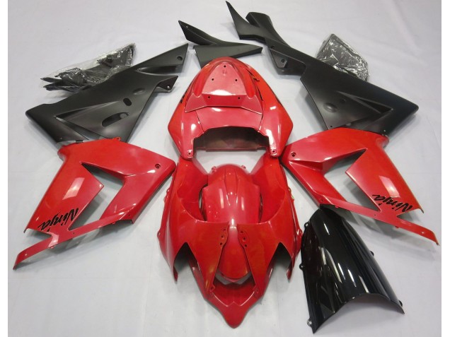 Aftermarket 2004-2005 Pearl Red & Black Kawasaki ZX10R Motorcycle Fairings Aftermarket 2004-2005 Pearl Red & Black Kawasaki ZX10R Motorcycle Fairings